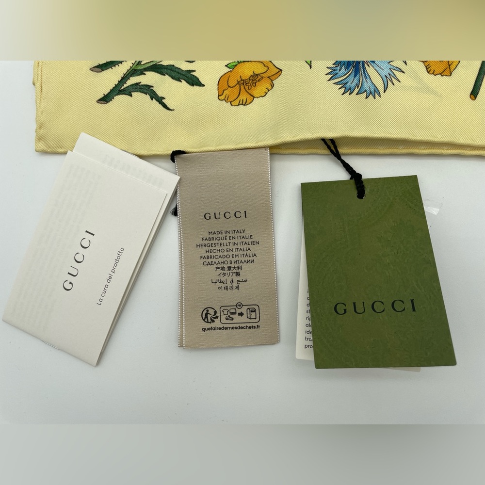 NEW GUCCI FLORA FLORAL SILK SCARF HEAD WRAP NWT! - Picture 8 of 15